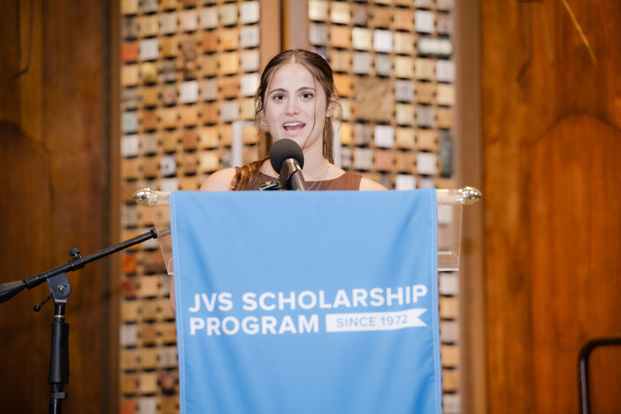 Speaker at JVS Scholarship podium
